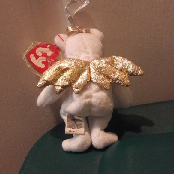 ❤TY Halo II Jingle Beanies Pink and Gold - Picture 3 of 5